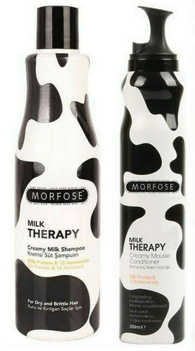 Morfose Milk Therapy Shampoo 500 ml Creamy Mousse Conditioner 200 ml