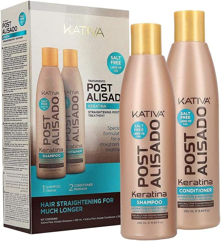 Kativa Keratin Behandlung Post Glättung Shampoo + Haarspülung je 250 ml