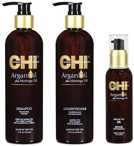 Chi Argan oil Shampoo 355 ml Conditioner 355 ml Leave-in Treatment 89 ml