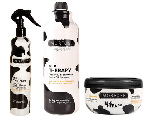 Morfose Milk Therapy Shampoo 1L Maske 500 ml 2 Phase Conditioner 400 ml