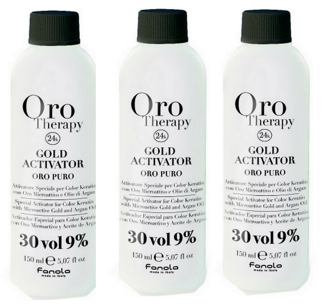 FANOLA ORO PURO Therapy Gold Activator - Developer 9% - 30 Vol 3x 150 ml