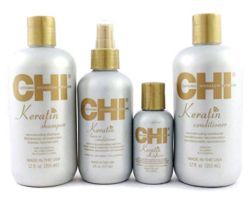 Chi Keratin Silk Infusion+Shampoo+Conditioner + Leave-in