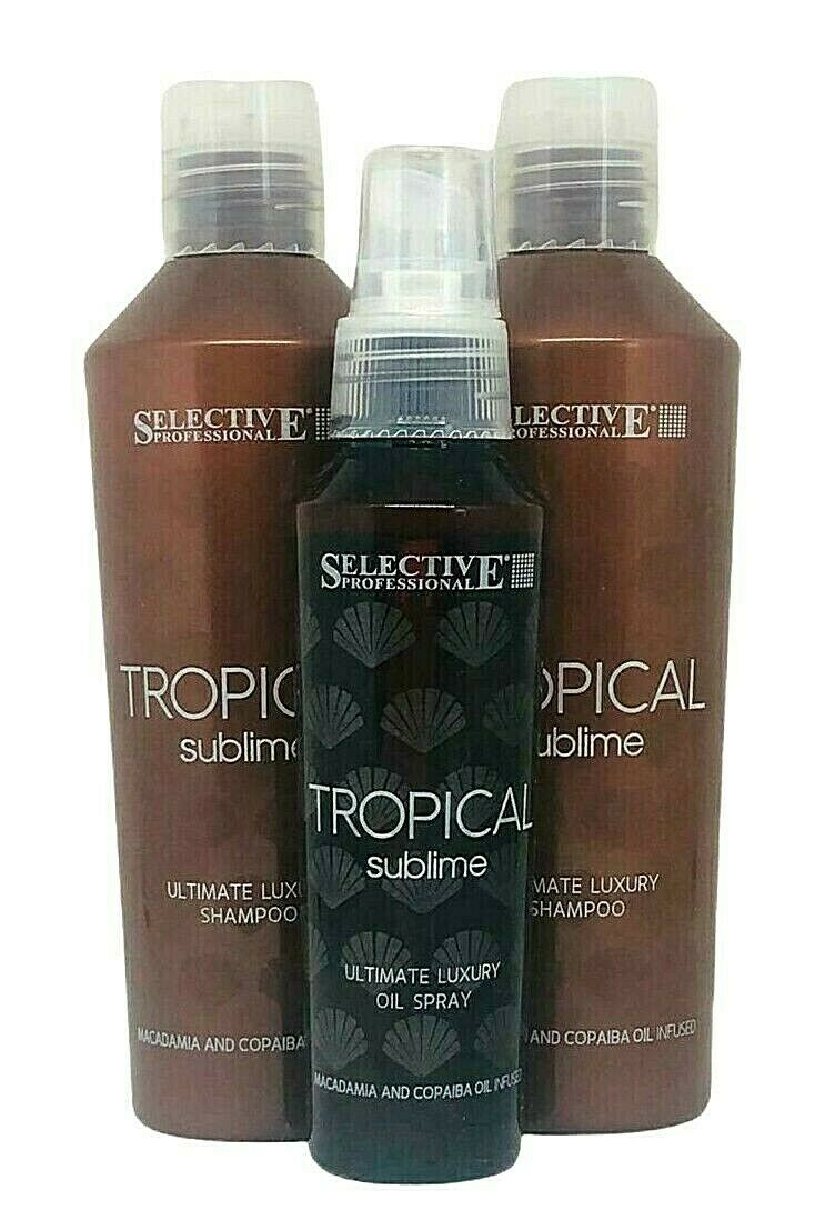 elective Professional Tropical Sublime Set - 2xShampoo 250ml + Oil Spray 100ml